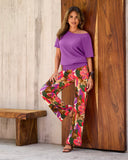 Beyond Travel Print Palazzo Pant Sheryl Safari