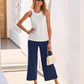 Beyond Travel Wide Leg Crop Pant Maritime Navy