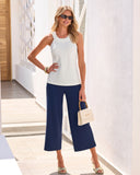 Beyond Travel Wide Leg Crop Pant Maritime Navy