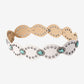 Turquoise Grommet Leather Waist Belt Off White