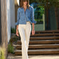 Monterey High Rise Wide Hem Bootcut Jean Ecru