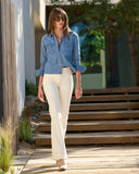 Monterey High Rise Wide Hem Bootcut Jean Ecru