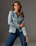 Patch Pocket Chic Denim Jacket Light Wash