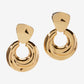 Chunky Drop Hoop Earring Gold