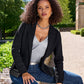 Single Button Sweater Blazer Black