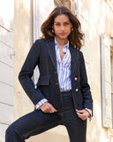 Chic Denim Blazer Dark Rinse