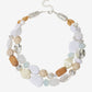 Silver and Acrylic Stone Layered Necklace Blue/Silver