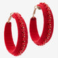 Colored Floral Trim Hoop Red