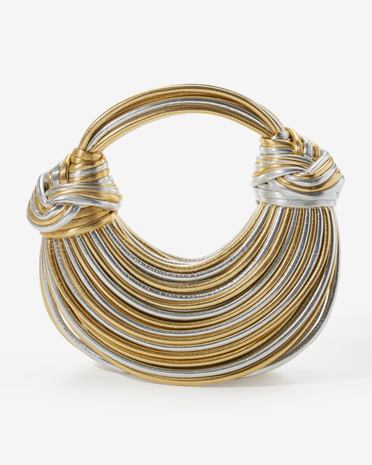 Metallic Strappy Purse Gold/Silver