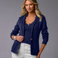 Single Button Sweater Blazer Navy