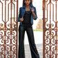 Malibu Faux Leather Wide Leg Five Pocket Pant Black