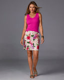 Print Pull-On Denim Skort Cape Town Tropics