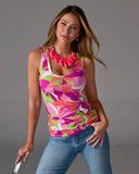 Printed So Effortless Tank Top Tropical Abstract