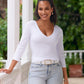 So Modern Three Quarter Sleeve Top White