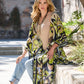 Martini Abstract Border Print Light Weight Kimono Duster Martini Abstract