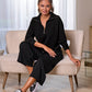Luxe Lounge Drawstring Wide Leg Pant Black