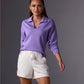 Luxe Lounge Collared Long Sleeve Sweatshirt Bougainvillea