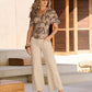 Malibu High Rise Patch Pocket Wide Leg Jean Sandshell