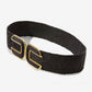 Gold Hardware Raffia Elastic Belt Black