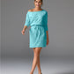 Cotton Comfort Slouchy Drawstring Sport Dress Aqua Splash