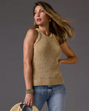 High Neck Sweater Tank Sesame