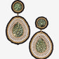 Beaded Stone Tear Drop Earring Olive
