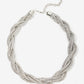 Rhinestone Twist Necklace Silver