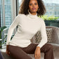 Ribbed Turtleneck Sweater Off White