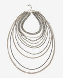 Layered Silver Chain Necklace Antique Silver