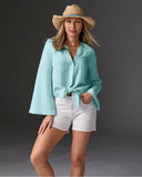 Relaxed cut off denim short White