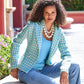 Houndstooth Tweed Blazer Blue/White