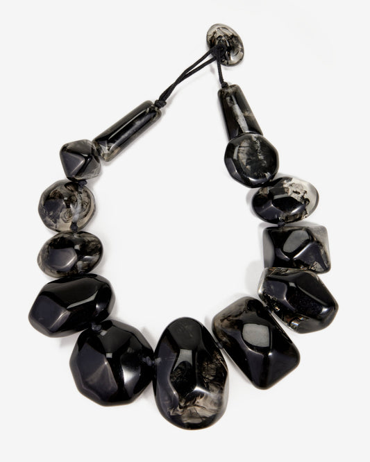 Large Acrylic Stone Necklace Black