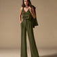 Malibu Wide Leg Effortless Drape Trouser Pant Olive