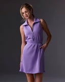 Luxe Lounge Zip Cinched Waist Dress Bougainvillea