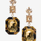 Tortoise Gem Drop Earring Brown