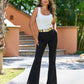 Monterey Modern Bootcut Side-Slit Trouser Pant Black