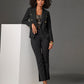 Newport Modern Slim Straight Side Slit Trouser Pant Black