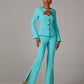 Monterey Modern Bootcut Side-Slit Trouser Pant Blue Radiance