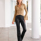 Monterey Five Pocket Faux Leather Bootcut Pant 2BN63 Black