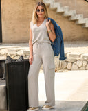 Sleeveless Top and Cargo Pant Set Heather Oatmeal