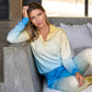 Ombre Lounge Collared Sweatshirt Blue/Yellow