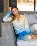 Ombre Lounge Collared Sweatshirt Blue/Yellow