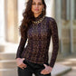 So Chic London Python Turtleneck Top Brown/Purple