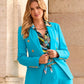 Modern Double-Breasted Blazer Scuba Blue