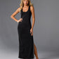 Side Stripe Maxi Sport Dress Black/White