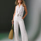 Casual side slit Linen pant White