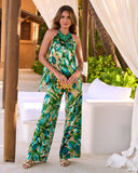Malibu Burnout Print Wide Leg Pant Blue/Green Multi