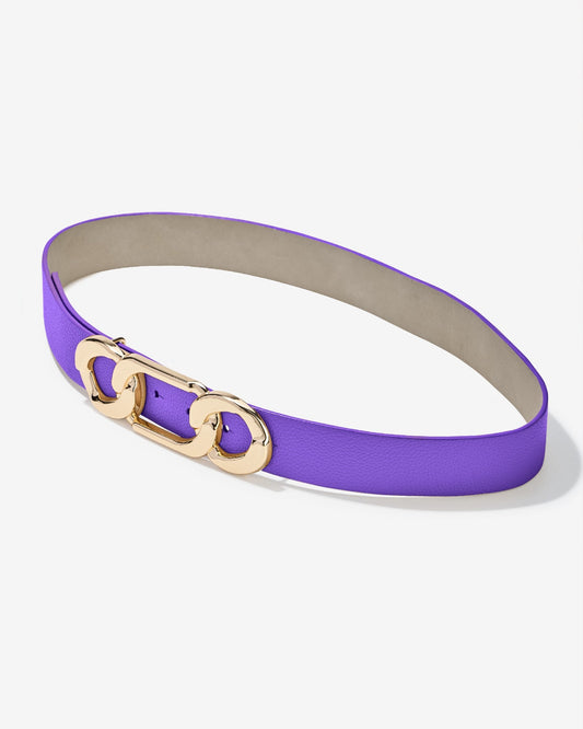 Gold Chain Link Buckle Belt Purple