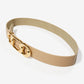 Gold Chain Link Buckle Belt Taupe