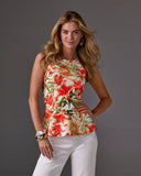 Printed Scuba Peplum Top Lily Amore